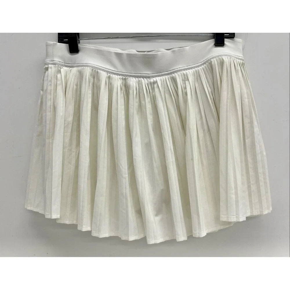 Lululemon Pleated Tennis Skirt White Built-in Shorts Athleisure Size 12 - Picture 3 of 6